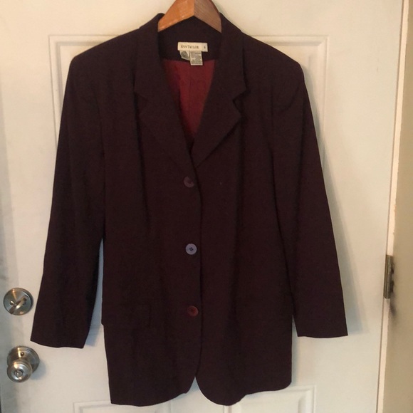 Ann Taylor Jackets & Blazers - COPY - Ann Taylor 100% Wool 3 Button Burgundy Blazer Jacket